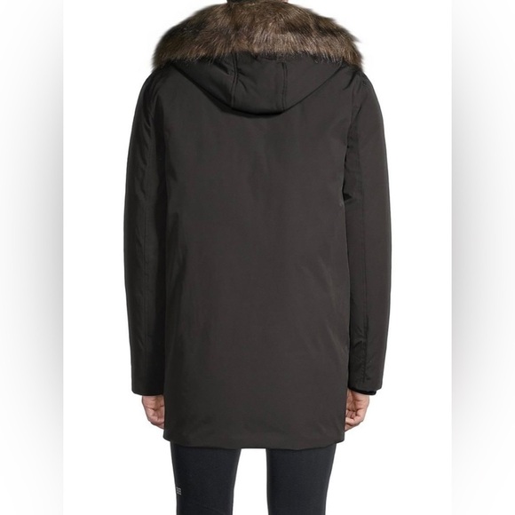 ANDREW MARC Ventura Lamb Fur-Lined & Faux Fur-Trimmed Parka in Black Men’s Sz S - Picture 7 of 16